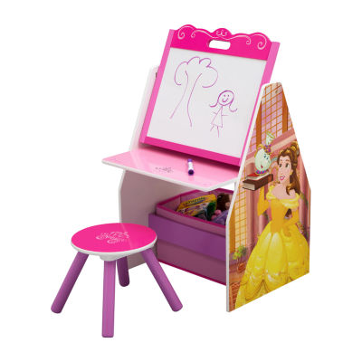 Delta Children Princess Activity Center - Easel Desk With Stool & Toy Organizer Rapunzel 2-pc. Easels