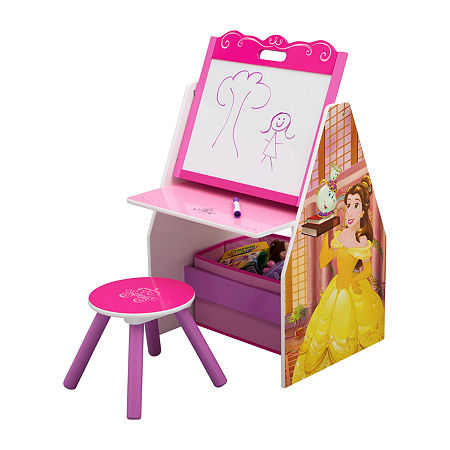 Delta Children Princess Activity Center - Easel Desk With Stool & Toy Organizer Rapunzel 2-pc. Easel, One Size, Pink