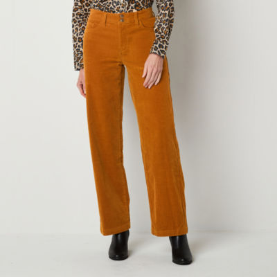 St. John's Bay Womens High Rise Wide Leg Corduroy Pant