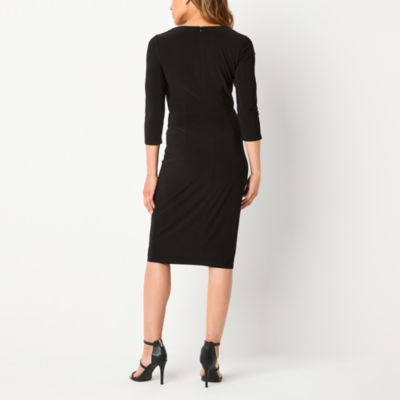 Jessica Howard Womens 3/4 Sleeve Sheath Dress