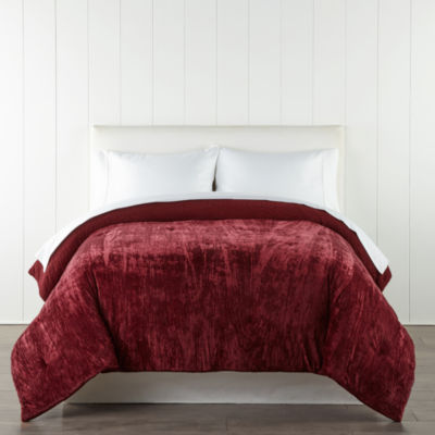 North Pole Trading Co. Crinkle Velvet To Faux Fur Reversible Comforter