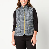 St. John's Bay Womens Quilted Vest, Small, Black