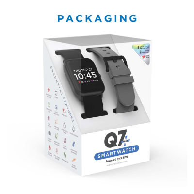 Q7 Unisex Adult Black Smart Watch Q72s01a-G04