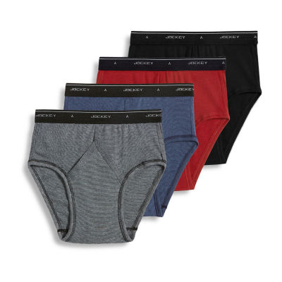 thumbnail image 2 of Jockey Men's 4-Pack 100% Cotton Full-Rise Staynew Briefs – Classic Comfort, Multi Colors 2 of 6