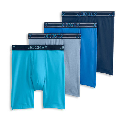 Jockey Everyday Casual Lightweight Cotton Blend Mens 3 Pack Long Leg Boxer Briefs