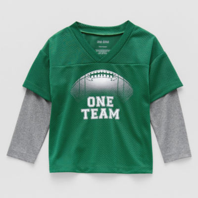 Okie Dokie Toddler & Little Boys V Neck Long Sleeve Graphic T-Shirt