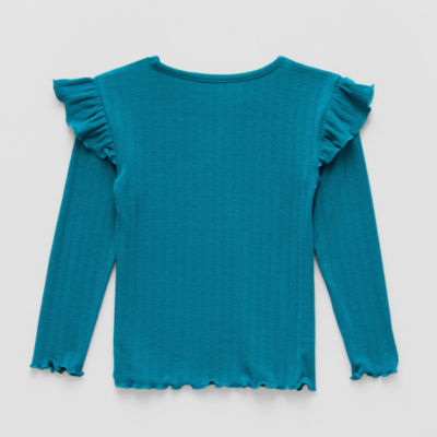 Okie Dokie Toddler & Little Girls Round Neck Long Sleeve T-Shirt