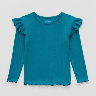 Okie Dokie Toddler & Little Girls Round Neck Long Sleeve T-Shirt