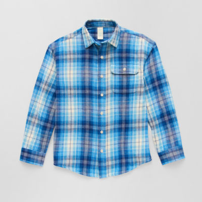 Thereabouts Little & Big Kid Boys Long Sleeve Regular Fit Flannel Shirt