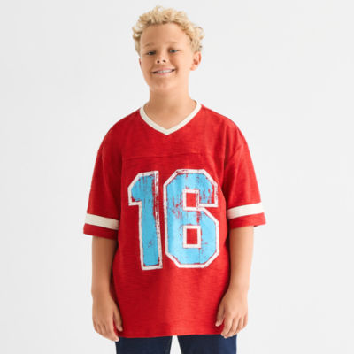 Thereabouts Little & Big Boys V Neck Short Sleeve Graphic T-Shirt