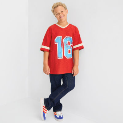 Thereabouts Little & Big Boys V Neck Short Sleeve Graphic T-Shirt