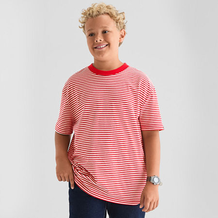 Thereabouts Oversized Little & Big Kid Boys Crew Neck Short Sleeve T-shirt In Red