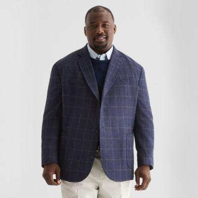 Stafford Mens Big and Tall Plaid Classic Fit Sport Coat