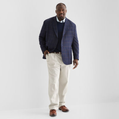 Stafford Mens Big and Tall Plaid Classic Fit Sport Coat