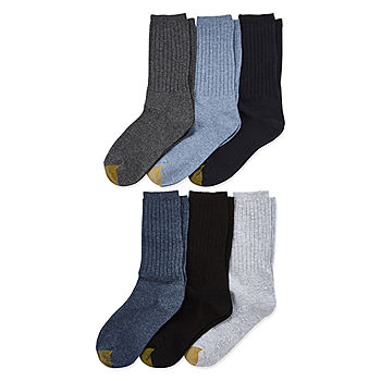 Gold Toe Womens 6-Pack Casual Ribbed Crew Sock 
