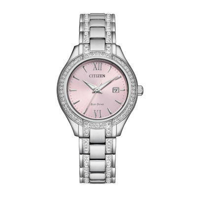 Citizen Silhouette Womens Crystal Accent Silver Tone Stainless Steel  Bracelet Watch Fe1230-51x - JCPenney
