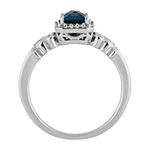 Enchanted Disney Fine Jewelry Womens 1/10 CT. T.W. Genuine Blue Topaz Sterling Silver Cinderella Cocktail Ring