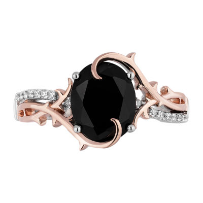 Enchanted Disney Fine Jewelry Villains Womens 1/10 CT. T.W. Genuine Black Onyx 14K Rose Gold