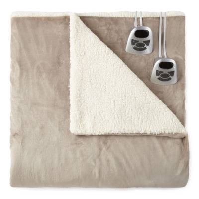 Sleep Well™ by Biddeford™ Velour Sherpa Heated Blanket - JCPenney