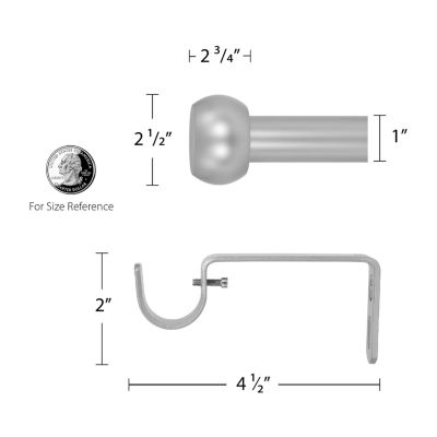 Decopolitan Barrel Knob 1 IN Adjustable Curtain Rod
