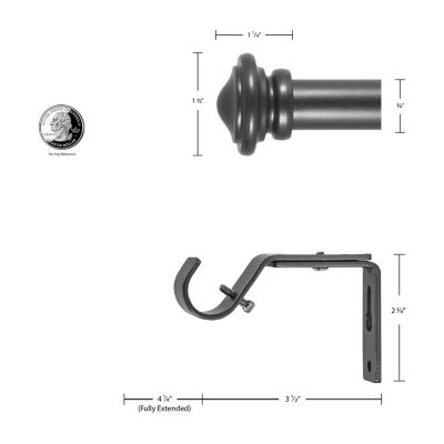 Decopolitan Cap 3/4 IN Adjustable Curtain Rod