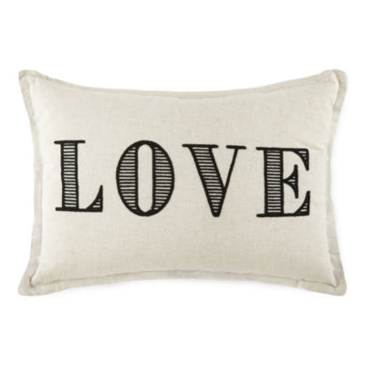 Linden Street Love Lumbar Pillow, Color Chalk Beige JCPenney