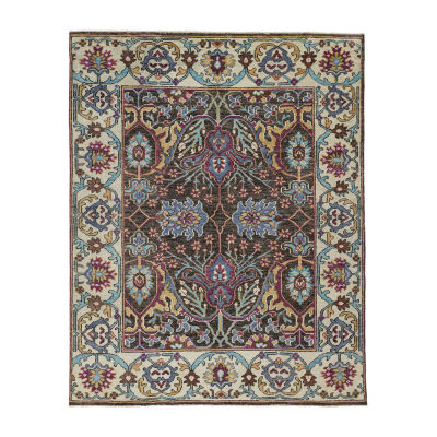 Weave And Wander Bashyr Floral Hand Knotted Indoor Rectangle Area Rug