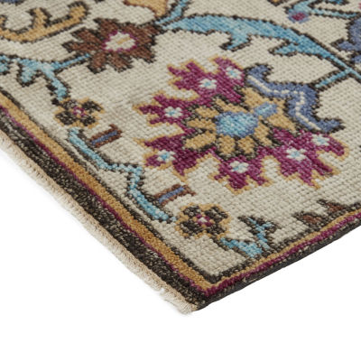 Weave And Wander Bashyr Floral Hand Knotted Indoor Rectangle Area Rug