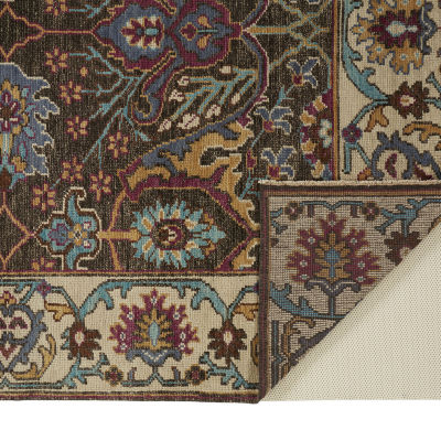 Weave And Wander Bashyr Floral Hand Knotted Indoor Rectangle Area Rug