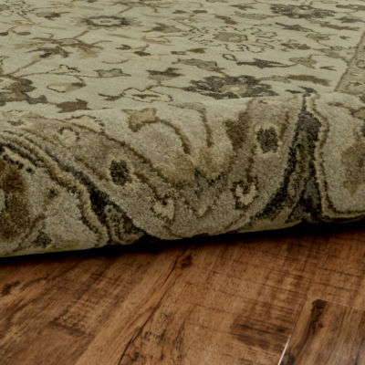 Weave And Wander Botticino Floral Hand Tufted Washable Indoor Rectangle Area Rug