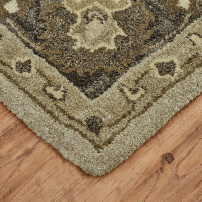 Weave And Wander Botticino Floral Hand Tufted Washable Indoor Rectangle Area Rug