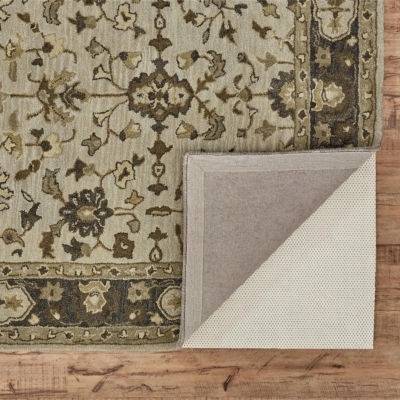 Weave And Wander Botticino Floral Hand Tufted Washable Indoor Rectangle Area Rug
