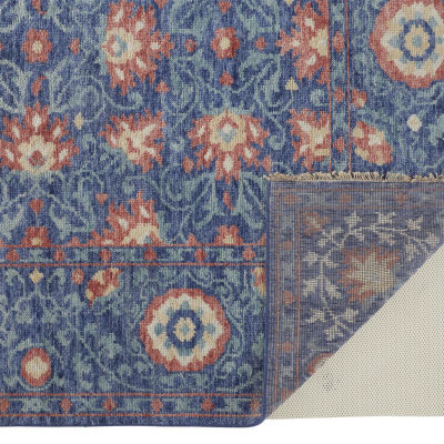 Weave And Wander Bennet Floral Hand Knotted Indoor Rectangle Area Rug