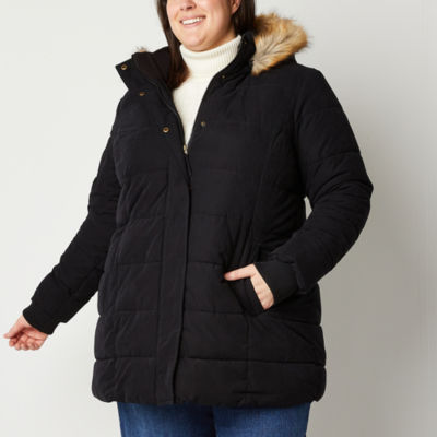 St. John's Bay Womens Plus Heavyweight Puffer Jacket