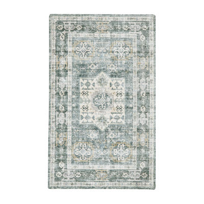 Linery Nava Traditional Geometric Washable Skid Resistant Indoor Rectangular Accent Rug