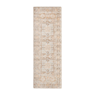 Linery Nava Traditional Geometric Washable Skid Resistant 28"X7' Indoor Rectangular Runner
