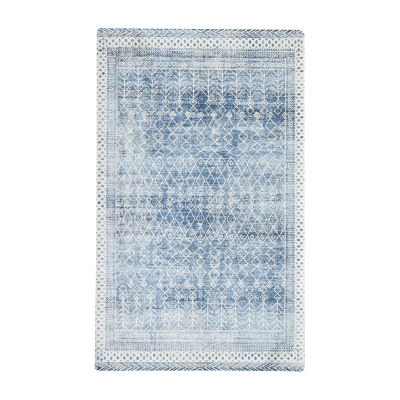 Linery Neve Distressed Tribal Washable Skid Resistant Indoor Rectangular Accent Rug