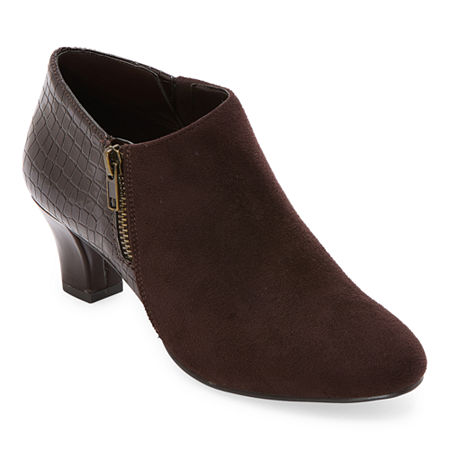 east 5th Womens Larue Block Heel Booties, 5 Medium, Brown