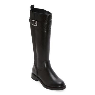 St. John's Bay Womens Winterwood Wide Calf Flat Heel Riding Boots