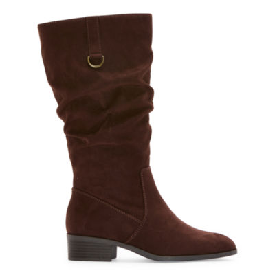 St. John's Bay Womens Fannie Stacked Heel Slouch Boots