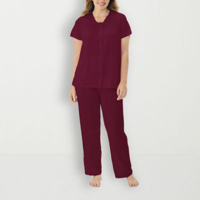 Exquisite Form 90107 Women's Nylon Tricot Short Sleeve Matching Pajama Set