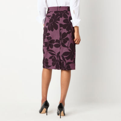 Liz Claiborne Womens Mid Rise Pencil Skirt