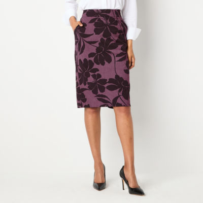 Liz Claiborne Womens Mid Rise Pencil Skirt