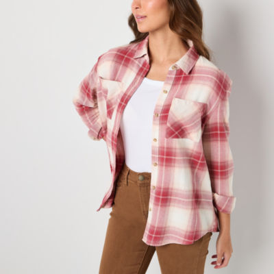 a.n.a Womens Long Sleeve Regular Fit Button-Down Shirt