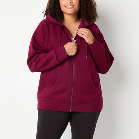 Xersion Plus Womens Super Soft Fleece Long Sleeve Hoodie, 3x, Red