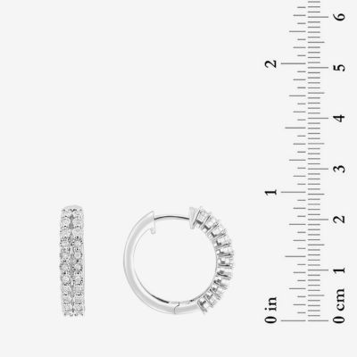 Effy Final Call 1/4 CT. T.W. Natural White Diamond Sterling Silver 19.9mm Hoop Earrings