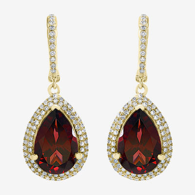 Effy Final Call 1/2 CT. T.W. Genuine Red Garnet 14K Gold Pear Drop Earrings