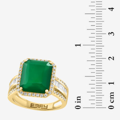 Effy Final Call Womens 1/2 CT. T.W. Genuine Green Onyx 14K Gold Cocktail Ring