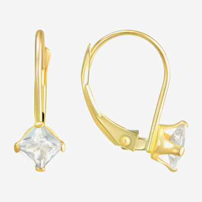 Cubic Zirconia 10K Gold Round Pair Earring Set