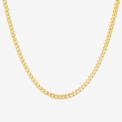 14K Gold 16 Inch Hollow Curb Chain Necklace